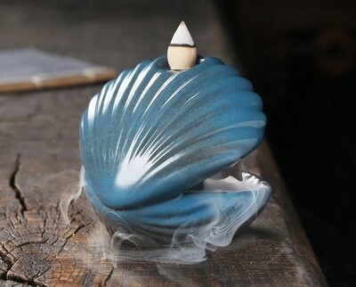 Waterfall Incense Burner Shell Fishes Incense Pearl Lamp LED light Home Decor Pisces Love