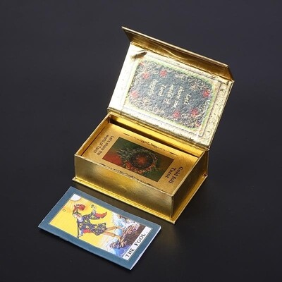 Gold Foil Luxury Tarot Deck Cards 78pcs with Guide Book 
