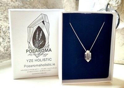 Herkimer  Diamond Amulet Pendant 925 Sterling Silver 