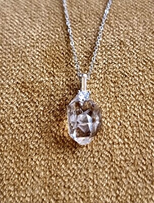 Herkimer Diamond Amulet Pendant 925 Sterling Silver 