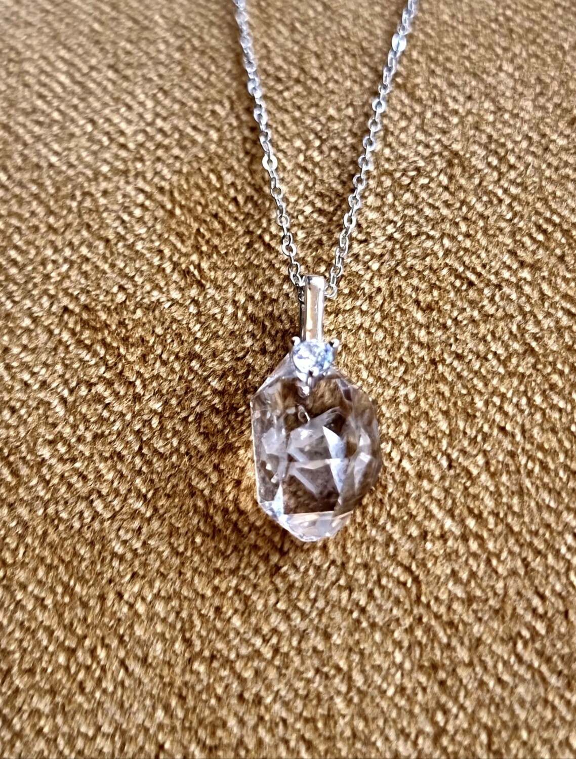 Herkimer Diamond Amulet Pendant 925 Sterling Silver 