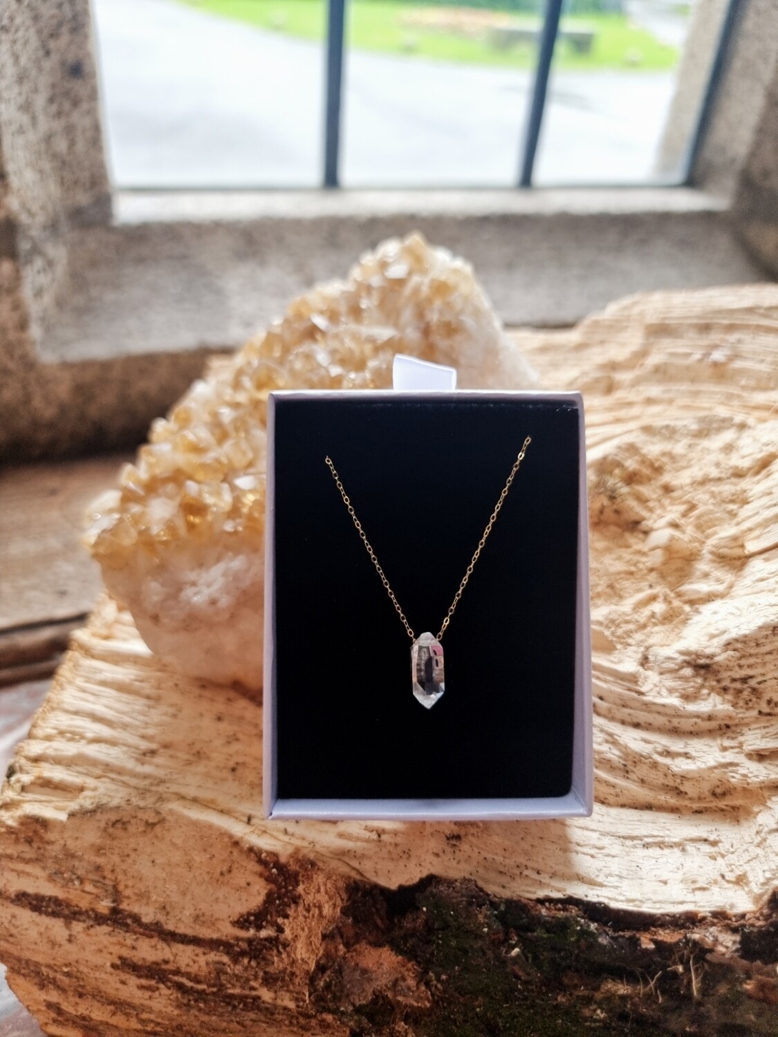 Herkimer  Diamond Amulet Pendant 925 Sterling Silver 