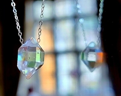 Herkimer  Diamond Amulet Pendant 925 Sterling Silver 