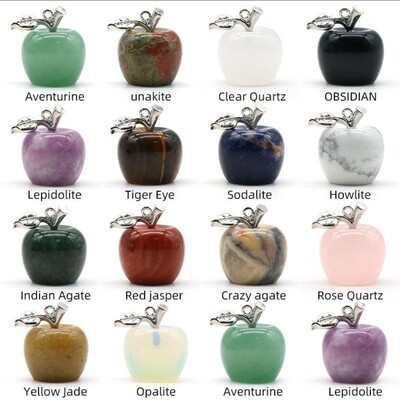 Crystal Apple Worry Stone Carving Figurine 20mm