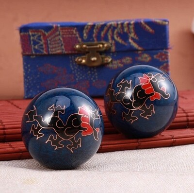 Feng Shui Health Exercise Stress Relief Balls Dragon Chinese 2pcs × 5.5cm 