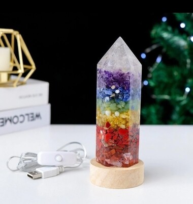 Chakra Lamp Crystals Energy Point USB LED Light