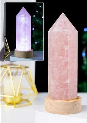Rose Quartz Crystals Energy Point USB Lamp