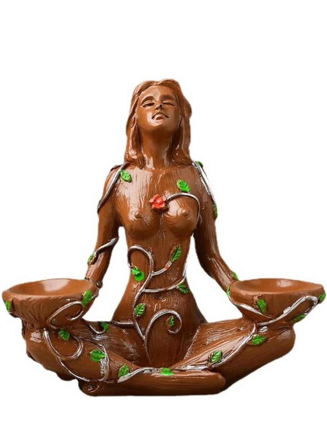 Mother Earth Goddes of Nature Art Figurine Ball Holder Stand Base Crystal Ball 