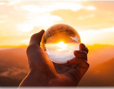 Crystal Ball Clear Ball Meditation Divination Sphere Sculpture Figurine 