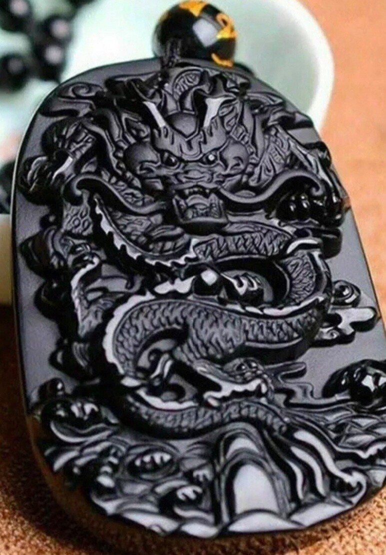 Obsidian dragon necklace best sale