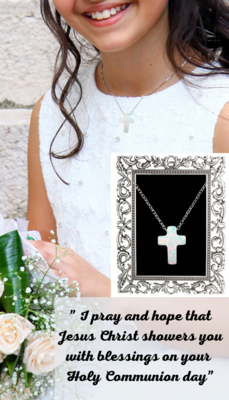 White Fire Opal Crystal Cross Pendant 925 Sterling Silver 