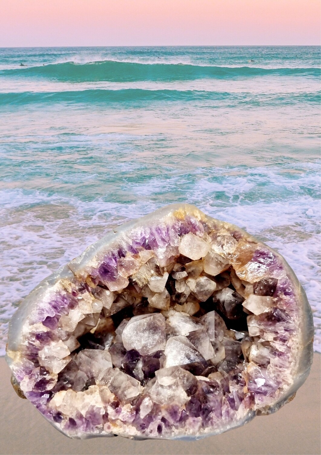 Amethyst Geode Druzy Crystal - Raw Amethyst Stone AAA Grade Large