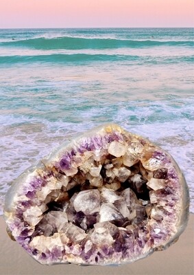 Amethyst Geode Druzy Crystal - Raw Amethyst Stone AAA Grade Large