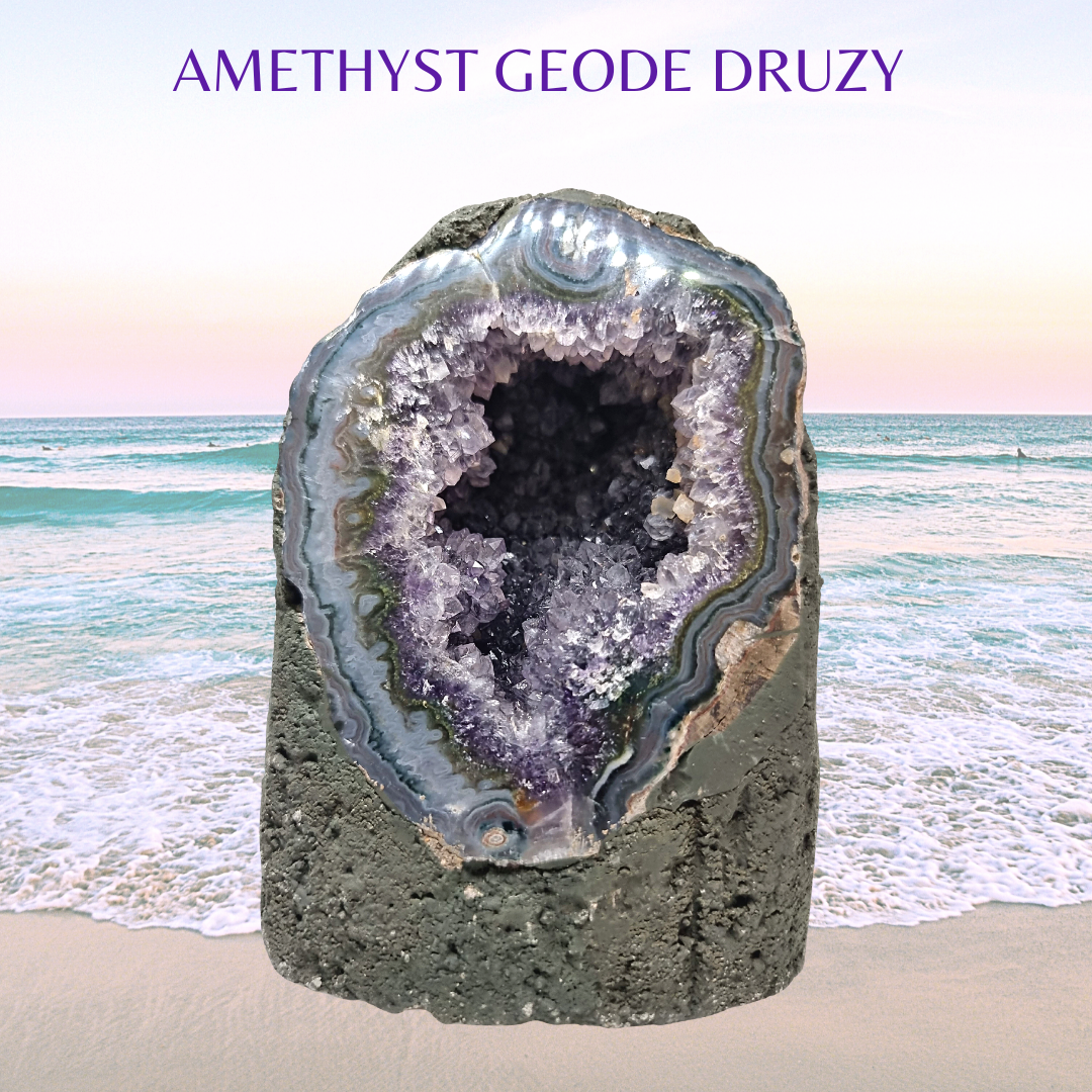Amethyst Geode Druzy - Amethyst Crystal Cathedral Geode - Raw Amethyst Stone AAA Grade 