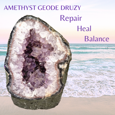 Amethyst Geode Druzy Crystal Cathedral - Raw Amethyst Stone