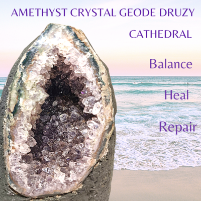 Amethyst Geode - Amethyst Crystal Cathedral Geode - Raw Amethyst Stone.