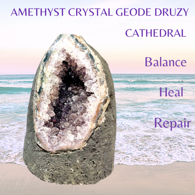 Amethyst Geode - Amethyst Crystal Cathedral Geode - Raw Amethyst Stone.