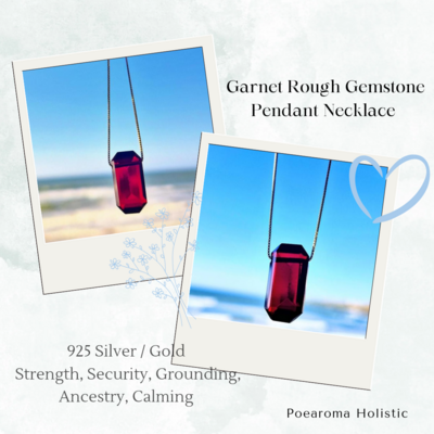 Garnet Amulet Gemstone Pendant Crystal Necklace