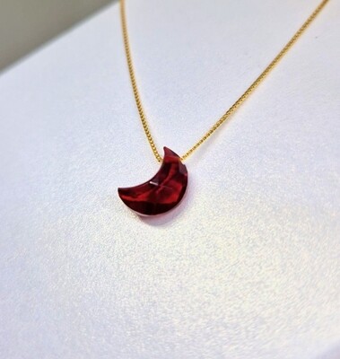 Ruby Crystal Pendant Necklace Gemstone Amulet 