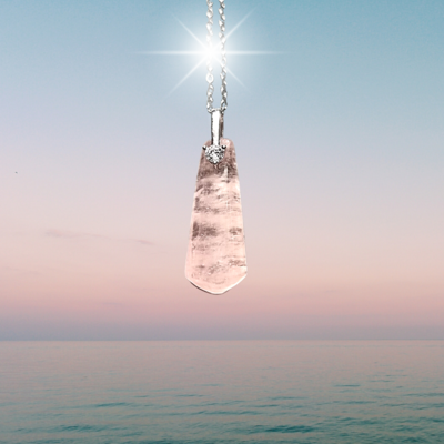 PINK MORGANITE CRYSTAL PENDANT AMULET 