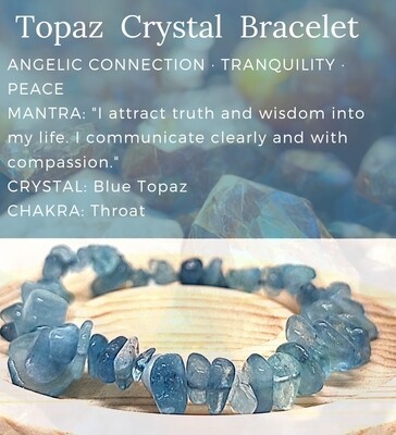 Blue Topaz Crystal Chip bracelet elastic