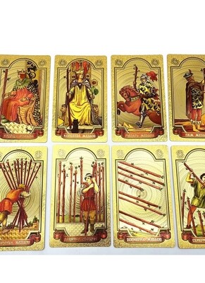 Luxury Gold Foil Tarot Cards Deck 78pcs With Guide Book