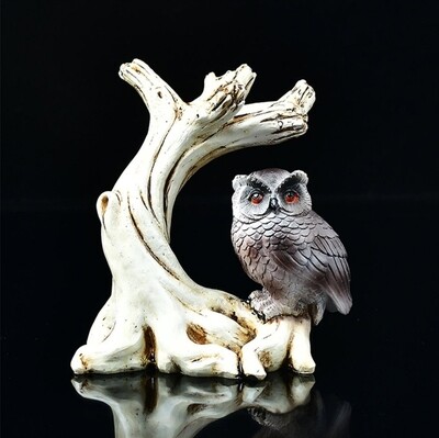 Forest Owl Art Figurine Ball Holder Stand Base Crystal Branch Base Sphere Display 