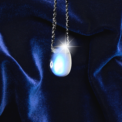 Moonstone Crystal Necklace 925 Sterling Silver Gemstone Pendant Amulet Sacred Geometry Energy Clearing Board Set