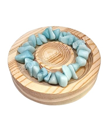 Larimar Chip Bracelet Elastic ±12mm bead