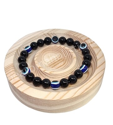 Black Obsidian Crystal Bracelet Evil Eye