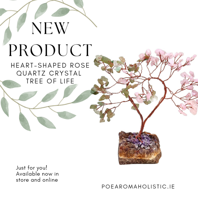 Tree of Life Crystal Rose and Aventurine Heart-Shaped Quartz Crystal Chip Tree Quartz