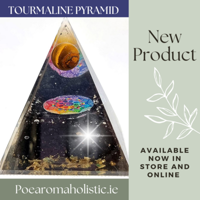 Orgone Pyramid Black Tourmaline Pyramid with Tiger Eye Moon Sphere Natural Quartz Positive Energy Generator Orgonite Crystal Chakra Healing Meditation