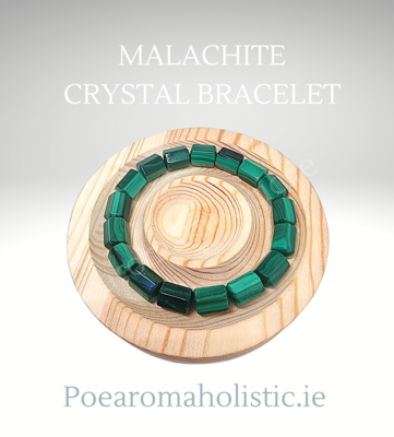 Malachite Crystal Bead Bracelet Heloxahon shape Elastic Genuine Stone 