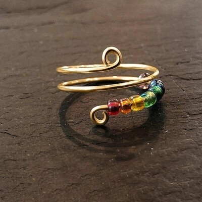 Chakra Anxiety Rings 925 Sterling Silver Gold plated 