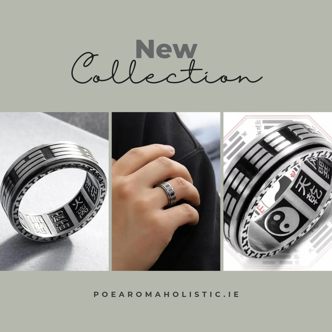 Anxiety Ring Mantra Stainless Steel Men&#39;s Ying Yang 