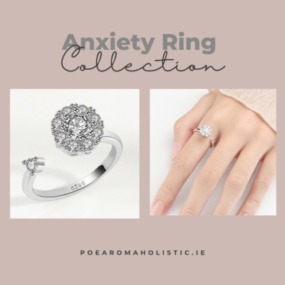 Anxiety &#39;Flower&#39; Women&#39;s Ring 925 Sterling Silver Plated