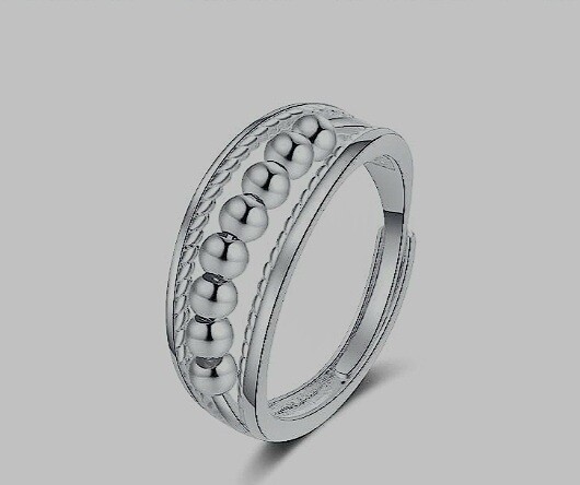 Anxiety &#39;Bead&#39; Women&#39;s Ring Silver 
