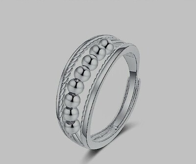 Anxiety &#39;Bead&#39; Women&#39;s Ring Silver 