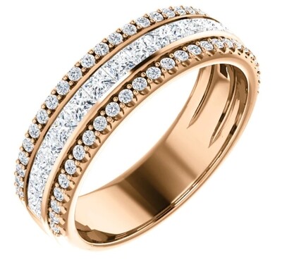 Three Row Eternity Ring Gold | Silver | Rose Gold Ring