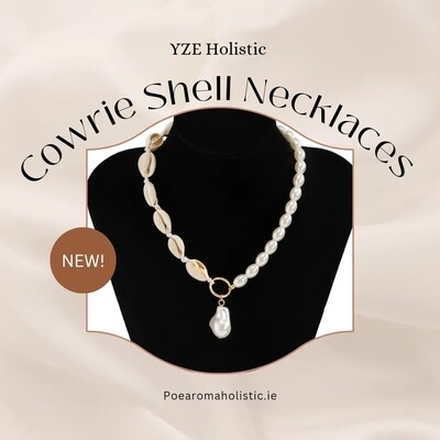 Pearl and Cowrie Shell Necklace Bohemian Pearl Choker Beaded Seashell Necklace Beach Jewelry
