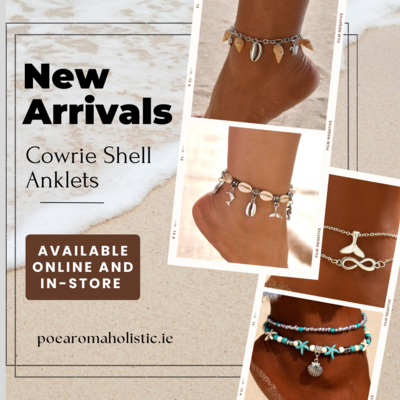 Cowrie Shell Anklet Bracelet White Gold