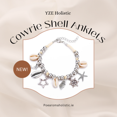 Cowrie Shell Anklet Bracelet &#39;Silver Charms&#39;