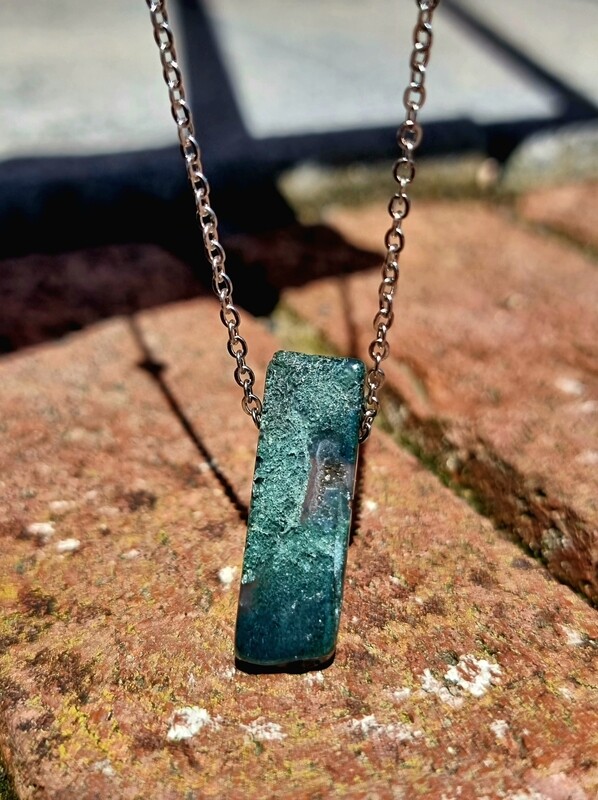Moss Agate Silver pendant - Light &amp; New beginning,  Recovery