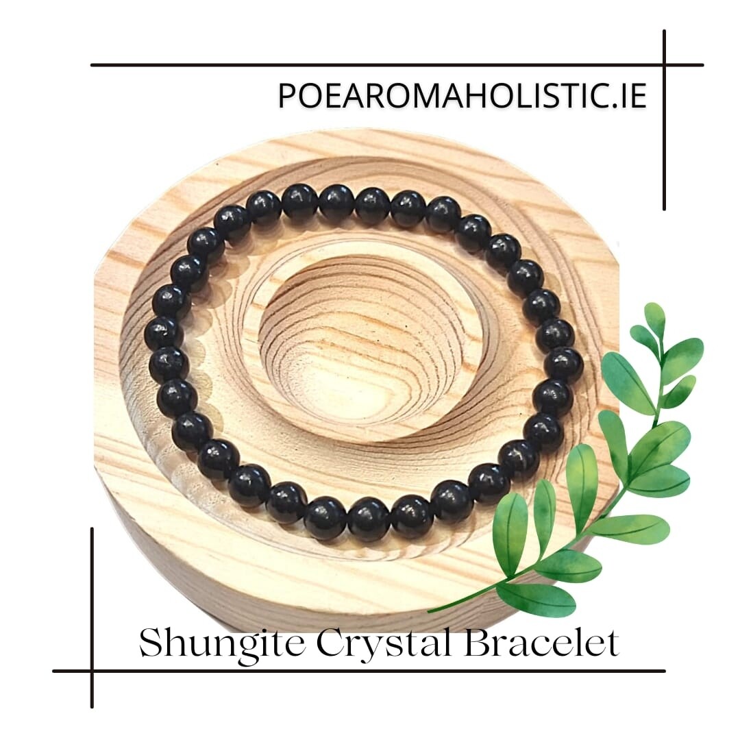 Shungite Crystal Beads Bracelet EMF Protector 100% natural Shungite crystal 6mm