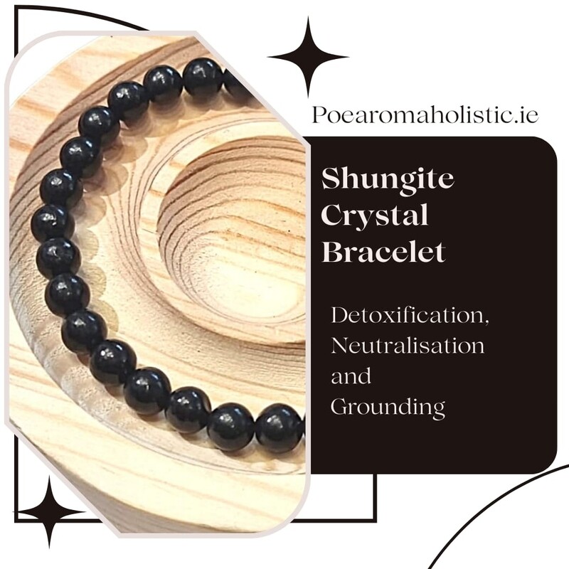 Shungite Crystal Beads Bracelet EMF Protector 100% natural Shungite crystal 6mm