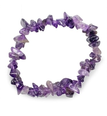 Amethyst Chips Crystal Bracelet Elastic Tranquillity ~ Calm  