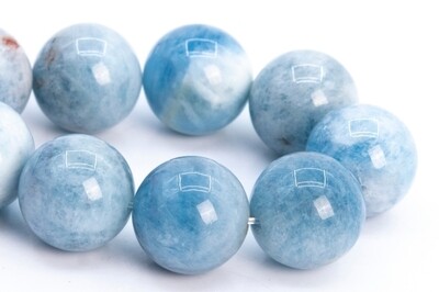 CELESTITE BLUE CRYSTAL BEAD BRACELET +-10mm large bead.