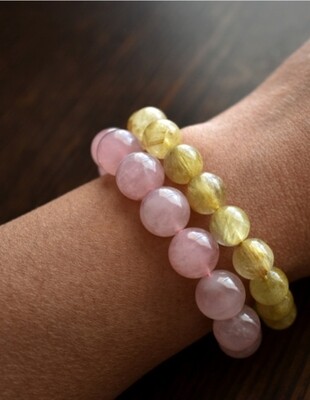 Rose Quartz Crystal Bracelet Natural stone 8-9mm