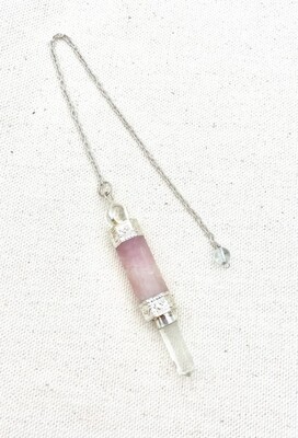 Rose Quartz Crystal Pendulum Dowser Reiki Chakra Healing Crystal Stone