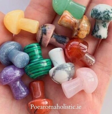 Mushroom Crystal Worry Stones Carving Natural Stone 
